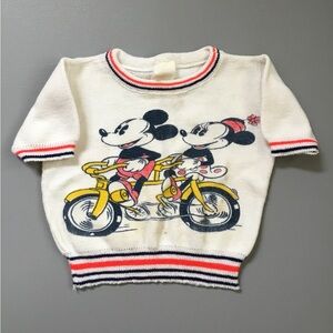 1970s Vintage Disney Mickey Minnie Mouse Knit Top Read